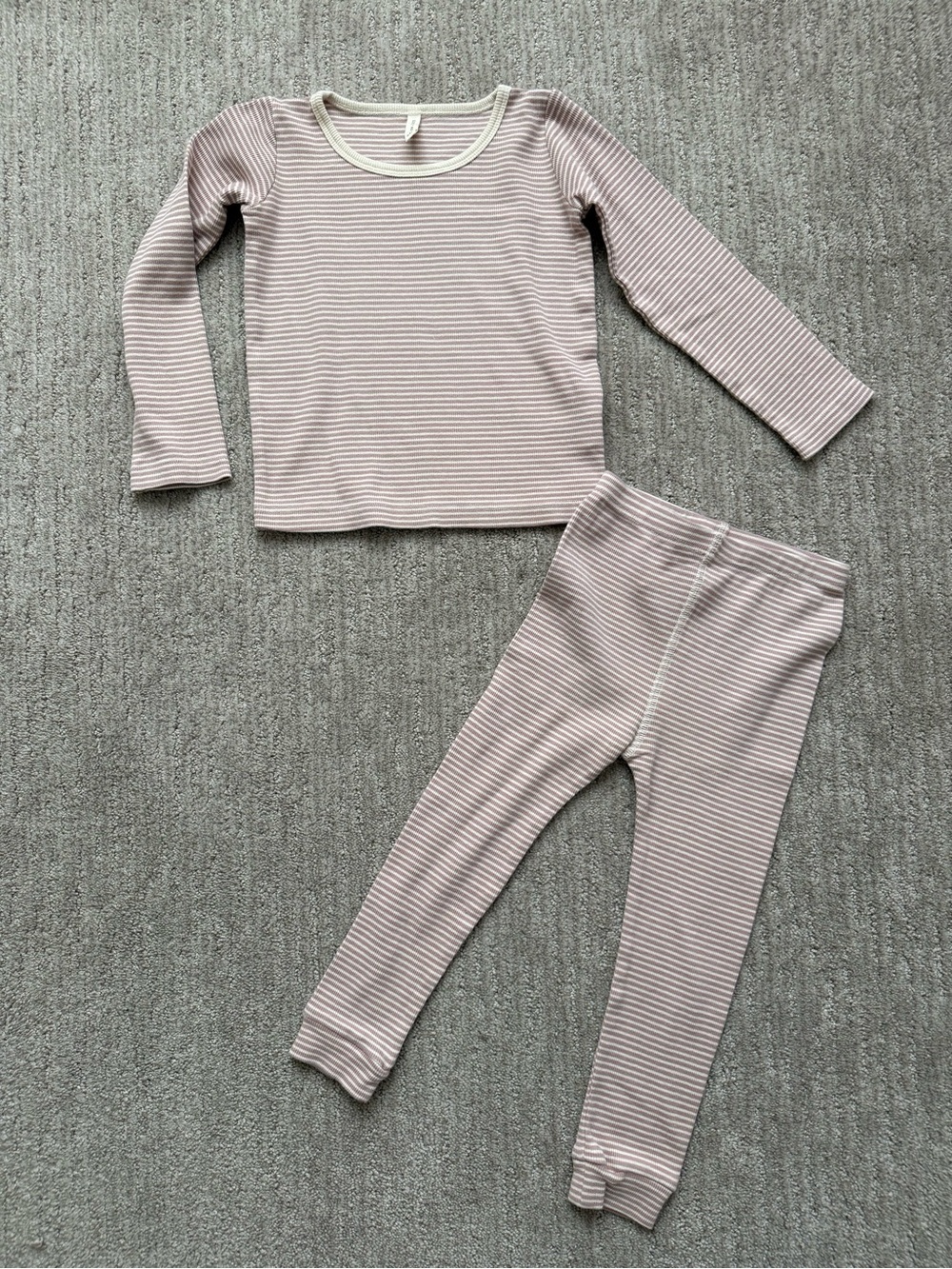 Quincy Mae Long Sleeve Striped Set - Light Mauve